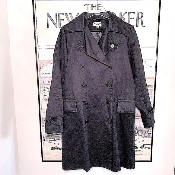 Ines De Fressange for Uniqlo navy double breasted trench coat size XS - Picture 2 of 14